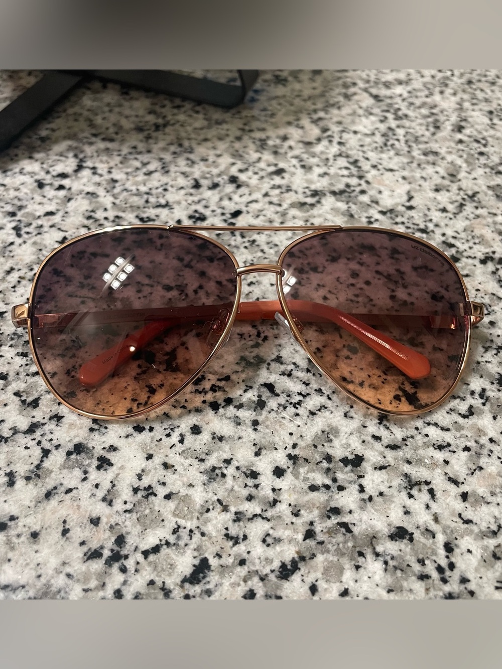 Liz Claiborne Rose Gold Aviator Sunglasses